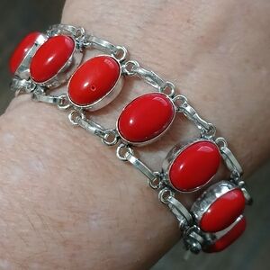 New Coral Silver Bracelet. 